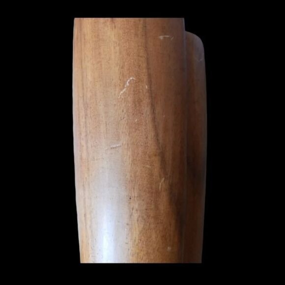 VTG wood vase asymetrical cylinder shape vase - Picture 6 of 8